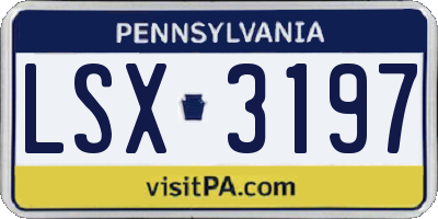 PA license plate LSX3197