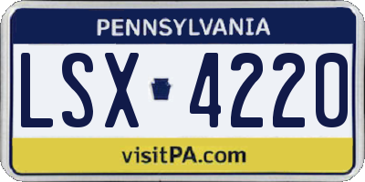 PA license plate LSX4220