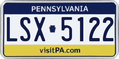 PA license plate LSX5122
