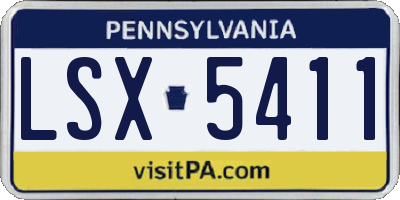 PA license plate LSX5411