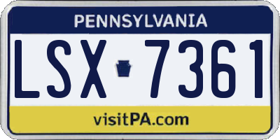 PA license plate LSX7361