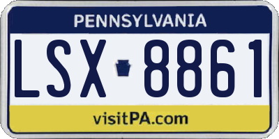 PA license plate LSX8861