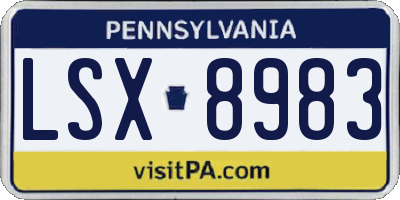 PA license plate LSX8983