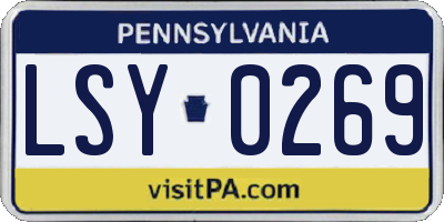PA license plate LSY0269