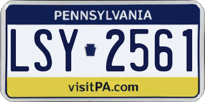 PA license plate LSY2561
