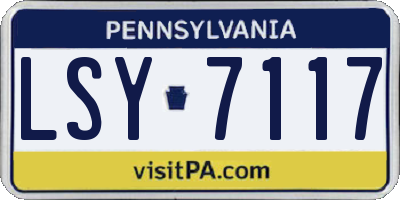 PA license plate LSY7117