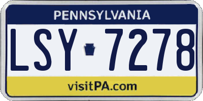 PA license plate LSY7278