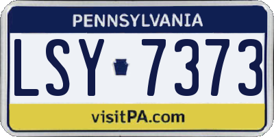 PA license plate LSY7373
