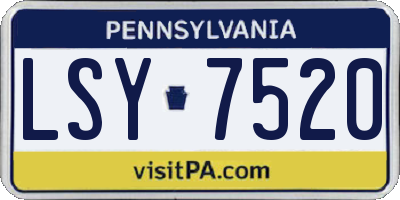 PA license plate LSY7520