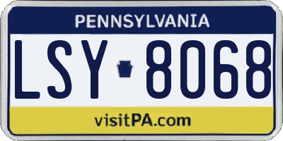 PA license plate LSY8068