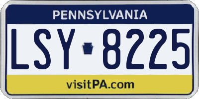 PA license plate LSY8225