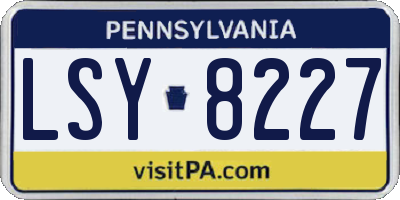 PA license plate LSY8227