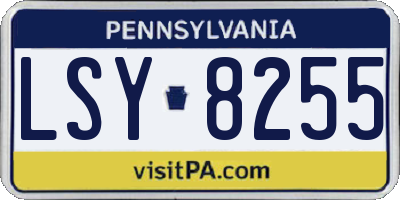 PA license plate LSY8255