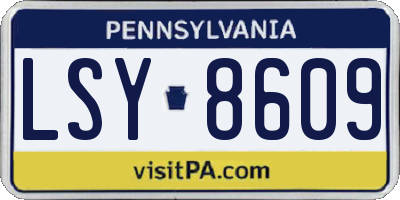PA license plate LSY8609
