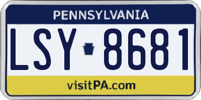 PA license plate LSY8681