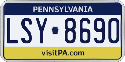PA license plate LSY8690
