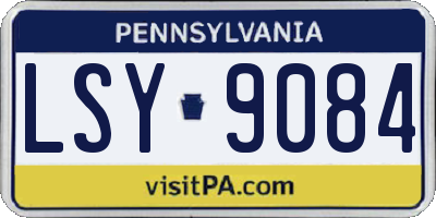 PA license plate LSY9084
