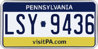 PA license plate LSY9436