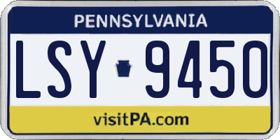 PA license plate LSY9450