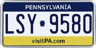 PA license plate LSY9580