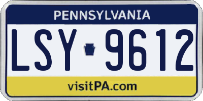 PA license plate LSY9612