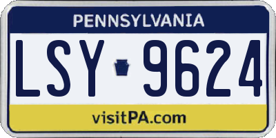PA license plate LSY9624