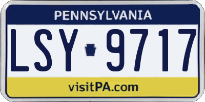 PA license plate LSY9717