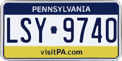 PA license plate LSY9740