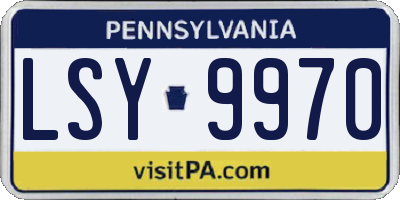 PA license plate LSY9970