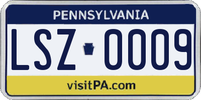 PA license plate LSZ0009