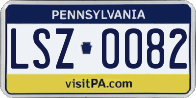 PA license plate LSZ0082