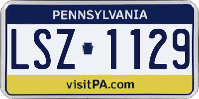 PA license plate LSZ1129