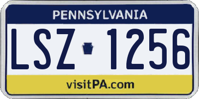 PA license plate LSZ1256