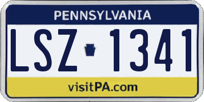 PA license plate LSZ1341