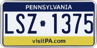 PA license plate LSZ1375