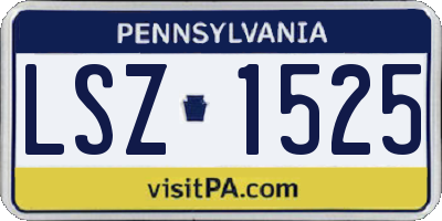 PA license plate LSZ1525