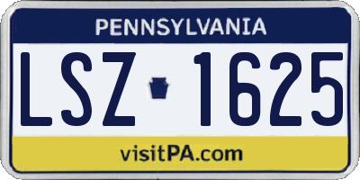 PA license plate LSZ1625