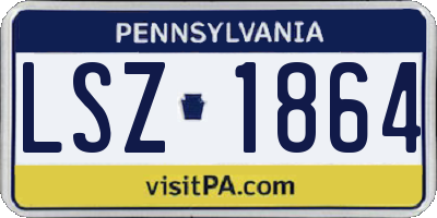 PA license plate LSZ1864