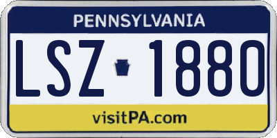 PA license plate LSZ1880