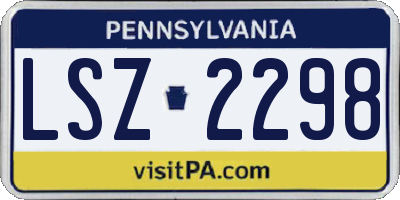PA license plate LSZ2298