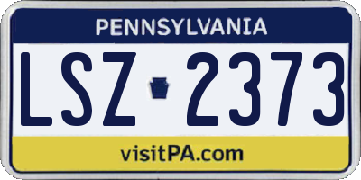 PA license plate LSZ2373