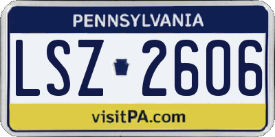 PA license plate LSZ2606