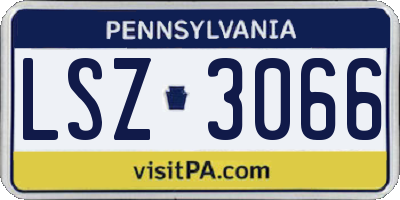 PA license plate LSZ3066