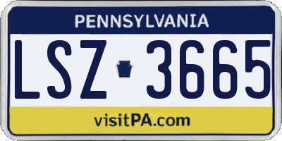 PA license plate LSZ3665