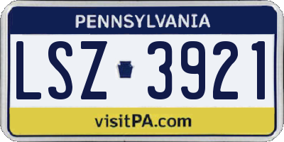 PA license plate LSZ3921