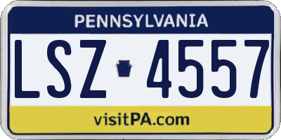 PA license plate LSZ4557