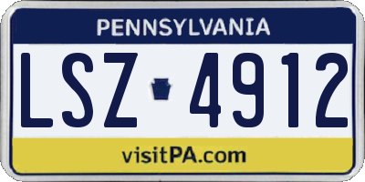 PA license plate LSZ4912