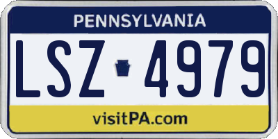 PA license plate LSZ4979