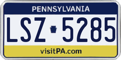 PA license plate LSZ5285