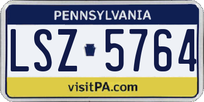 PA license plate LSZ5764